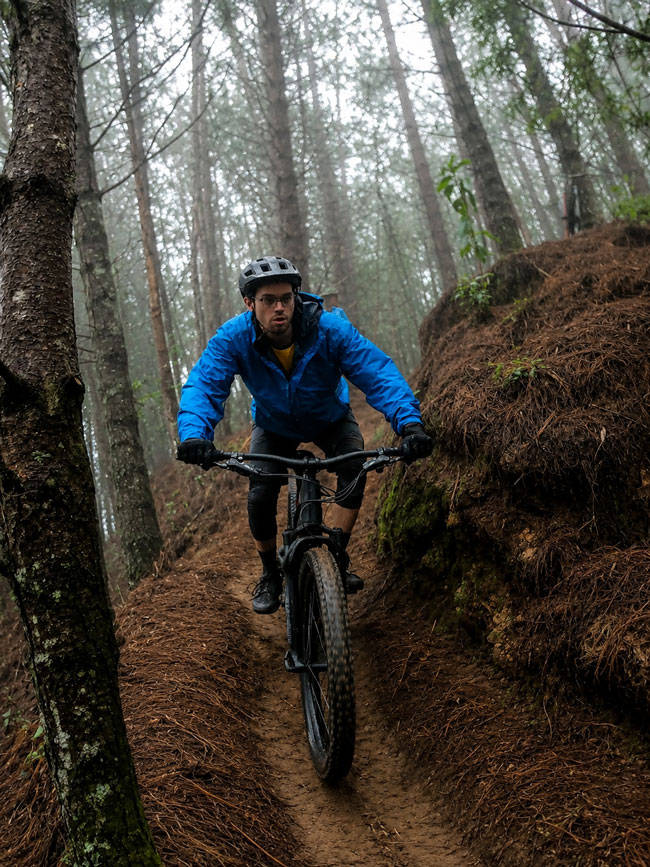 Aidan Kuepfer riding with Trail Hunters in Colombia